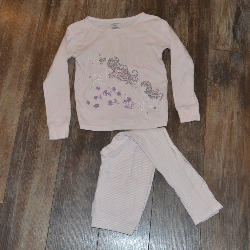 Carter's Light Pink Unicorn PJ's